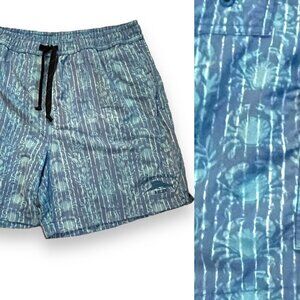 Tommy Bahama Relax Swim Trunks Blue Crab Print Nylon Mesh Liner pockets Medium